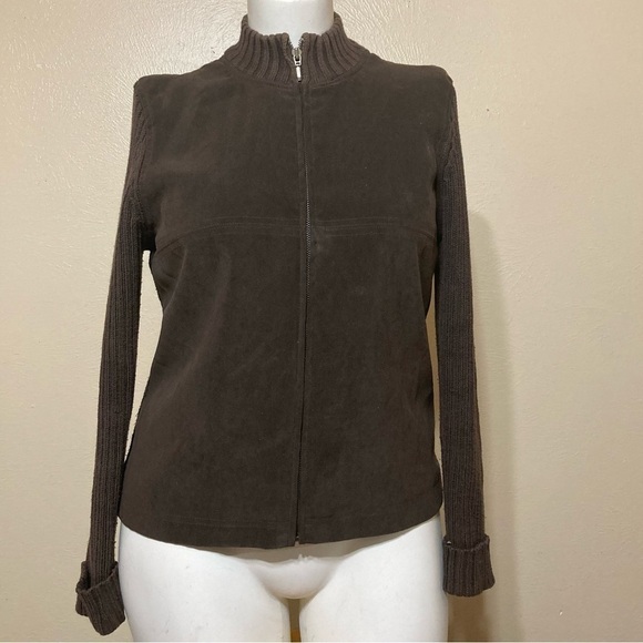 Casual Corner Jackets & Blazers - CASUAL CORNER ANNEX vintage 90’s knit and microfiber suede like sweater Medium